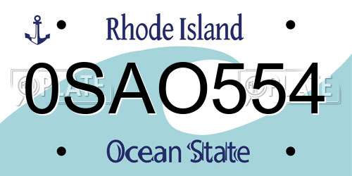 0SAO554 Rhode Island License Plate