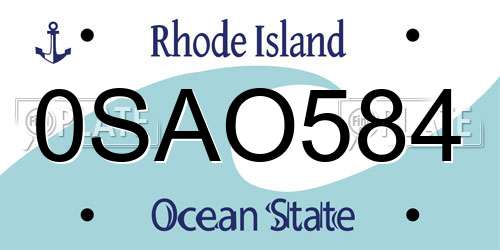 0SAO584 Rhode Island License Plate