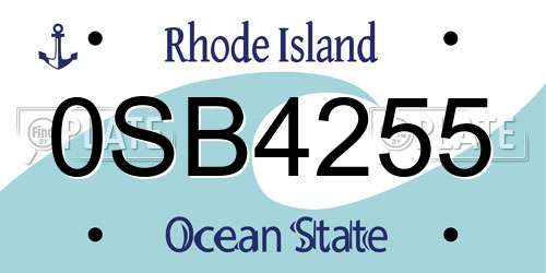 0SB4255 Rhode Island License Plate