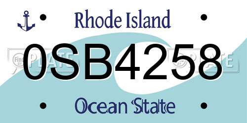 0SB4258 Rhode Island License Plate