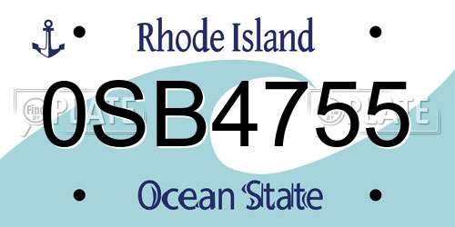 0SB4755 Rhode Island License Plate