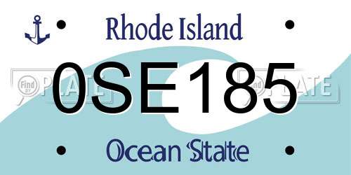 0SE185 Rhode Island License Plate