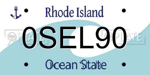 0SEL90 Rhode Island License Plate