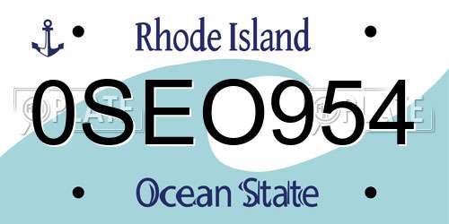 0SEO954 Rhode Island License Plate