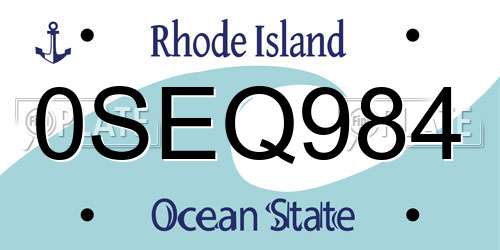 0SEQ984 Rhode Island License Plate