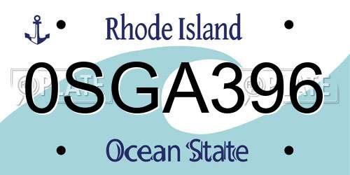 0SGA396 Rhode Island License Plate