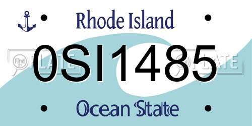 0SI1485 Rhode Island License Plate