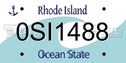 0SI1488 Rhode Island License Plate
