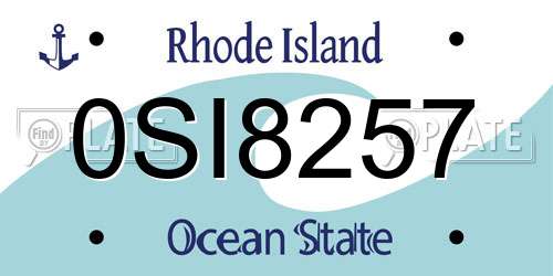 0SI8257 Rhode Island License Plate