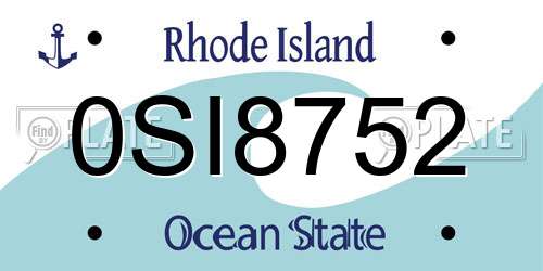 0SI8752 Rhode Island License Plate