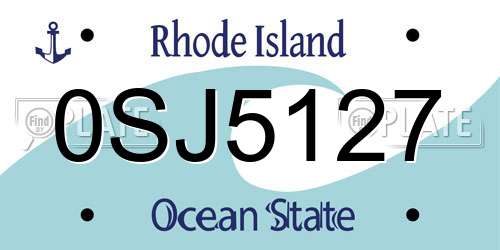 0SJ5127 Rhode Island License Plate