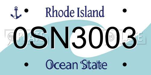 0SN3003 Rhode Island License Plate