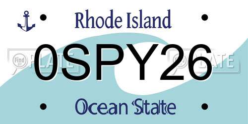 0SPY26 Rhode Island License Plate