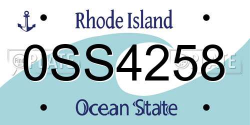 0SS4258 Rhode Island License Plate