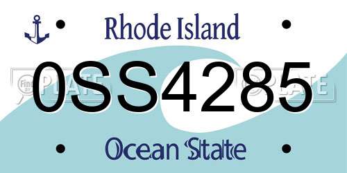 0SS4285 Rhode Island License Plate