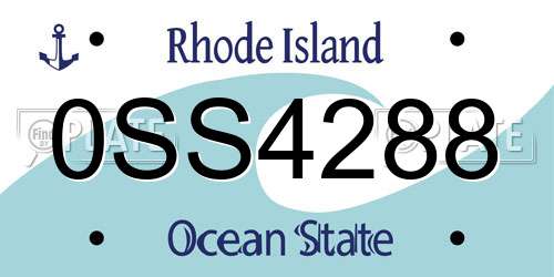 0SS4288 Rhode Island License Plate