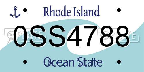 0SS4788 Rhode Island License Plate