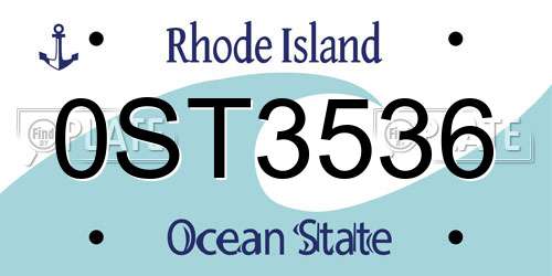 0ST3536 Rhode Island License Plate