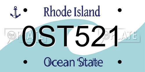 0ST521 Rhode Island License Plate