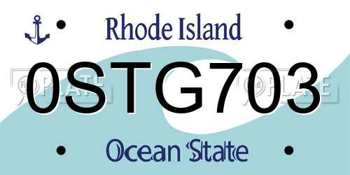 0STG703 Rhode Island License Plate