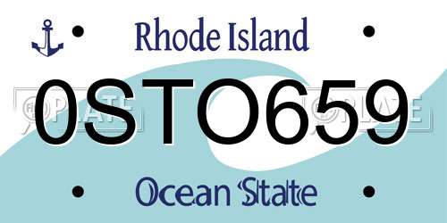 0STO659 Rhode Island License Plate