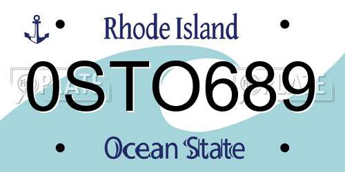 0STO689 Rhode Island License Plate