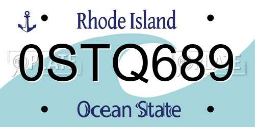 0STQ689 Rhode Island License Plate