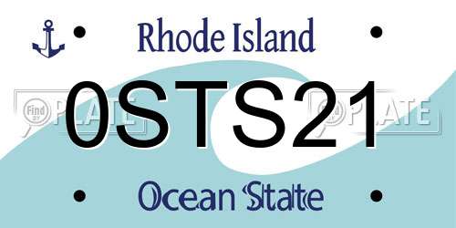 0STS21 Rhode Island License Plate