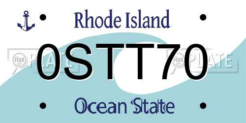 0STT70 Rhode Island License Plate