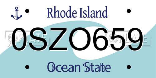 0SZO659 Rhode Island License Plate