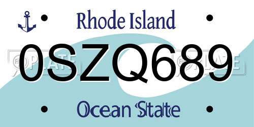 0SZQ689 Rhode Island License Plate