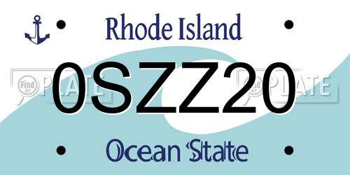 0SZZ20 Rhode Island License Plate