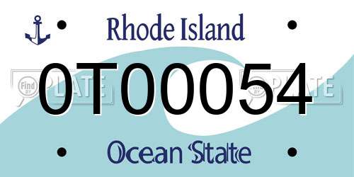 0T00054 Rhode Island License Plate