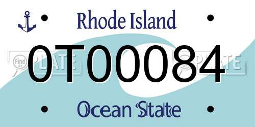 0T00084 Rhode Island License Plate