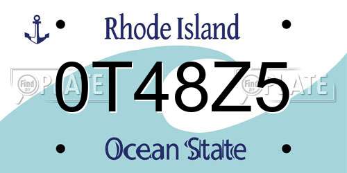 0T48Z5 Rhode Island License Plate