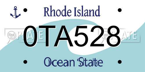 0TA528 Rhode Island License Plate