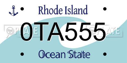 0TA555 Rhode Island License Plate