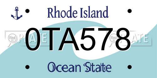 0TA578 Rhode Island License Plate