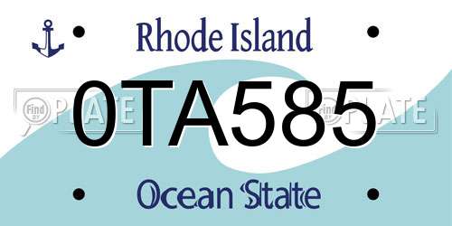 0TA585 Rhode Island License Plate
