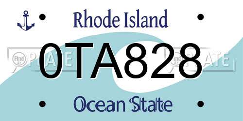 0TA828 Rhode Island License Plate
