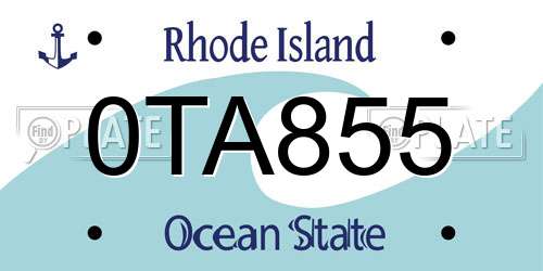 0TA855 Rhode Island License Plate