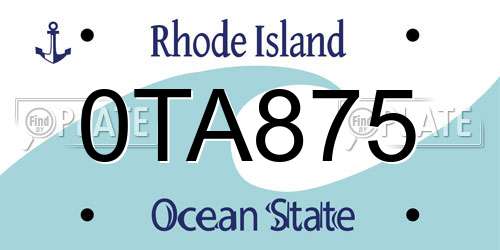 0TA875 Rhode Island License Plate