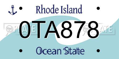 0TA878 Rhode Island License Plate