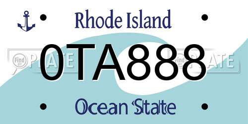 0TA888 Rhode Island License Plate