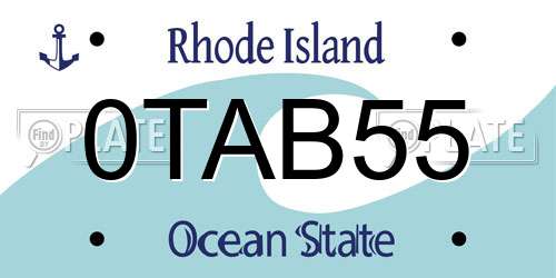 0TAB55 Rhode Island License Plate