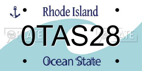 0TAS28 Rhode Island License Plate