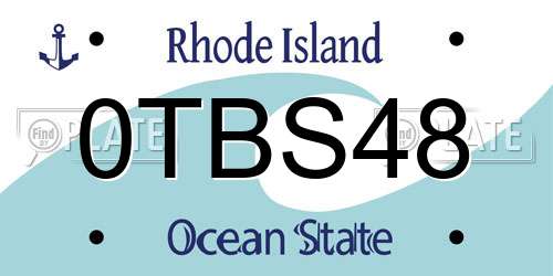 0TBS48 Rhode Island License Plate