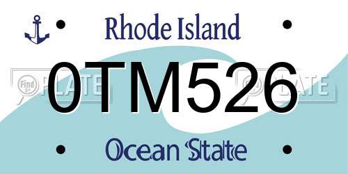 0TM526 Rhode Island License Plate