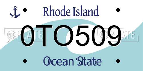 0TO509 Rhode Island License Plate