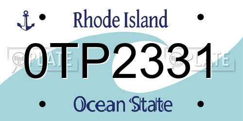 0TP2331 Rhode Island License Plate